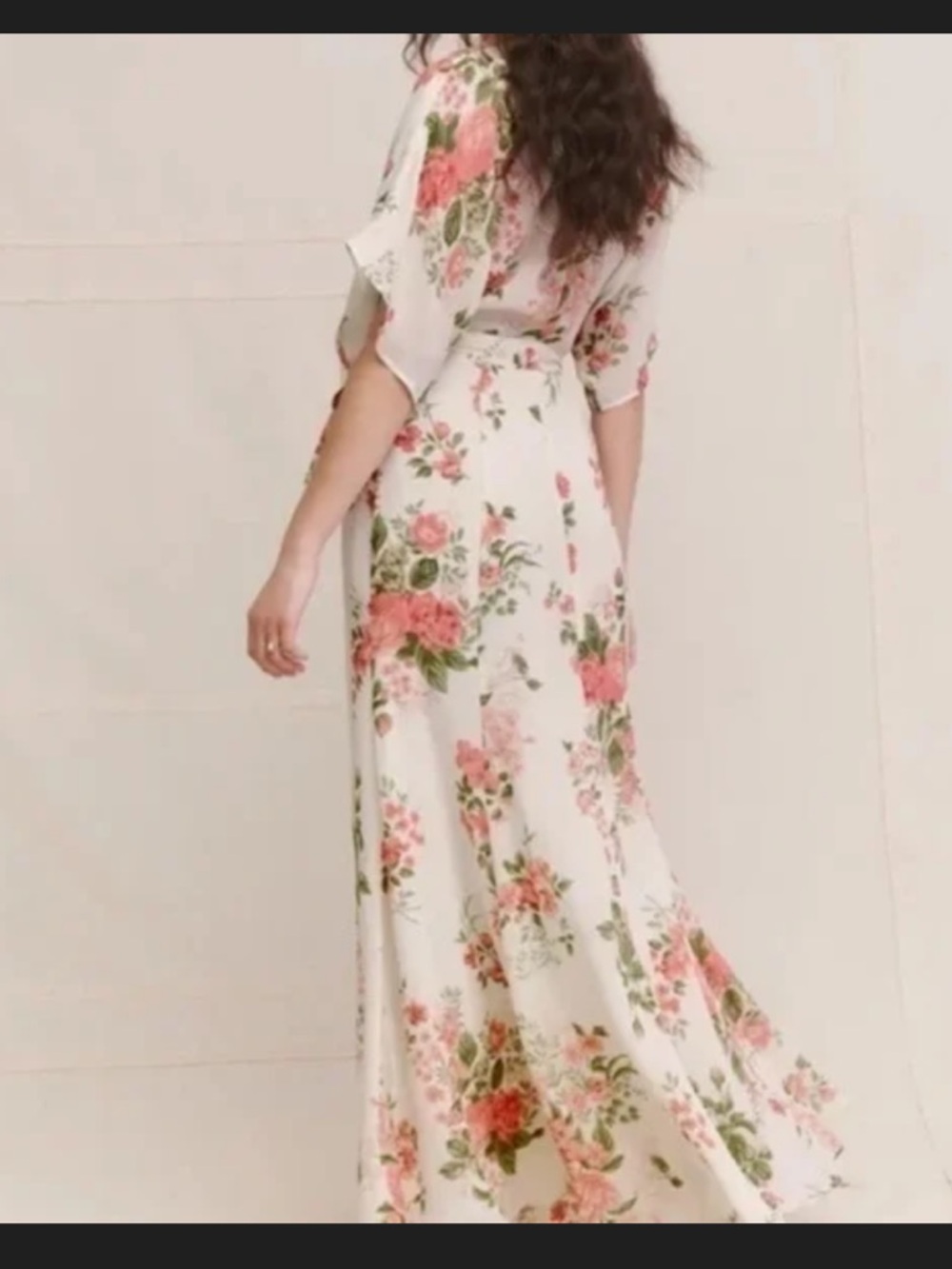 NWT Reformation Winslow Maxi Wrap Dress with Pink Floral in corsage Print large - Picture 4 of 10